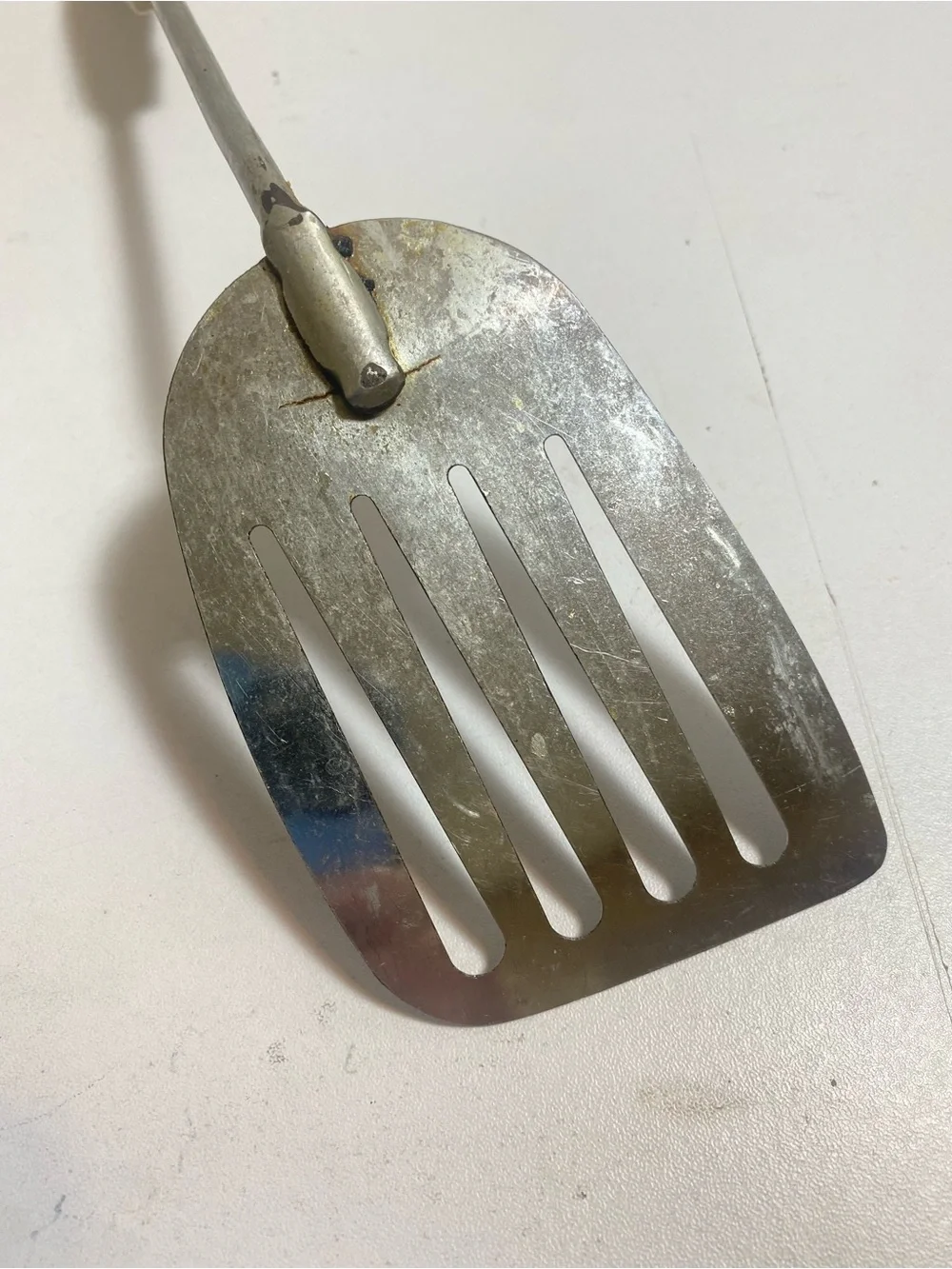 Vintage EKCO USA 13” Slotted Spatula Turner Heat Damaged